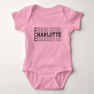 Charlotte Custom Girl Stacked Name Baby Bodysuit