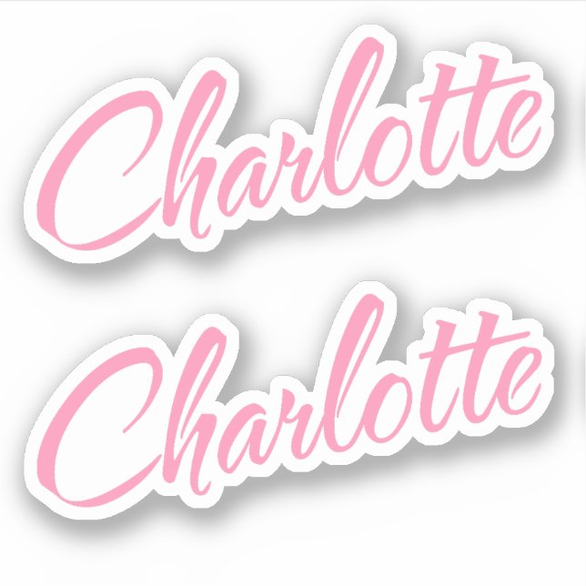 Charlotte Decorative Name in Pink x2 Sticker (Front)