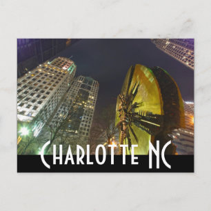 Charlotte Downtown at night Postcard