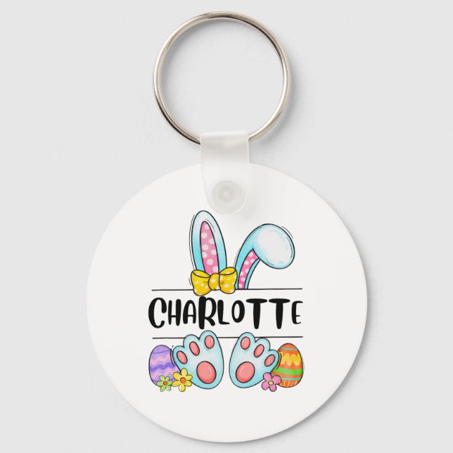 Charlotte Easter Bunny  Key Ring (Front)