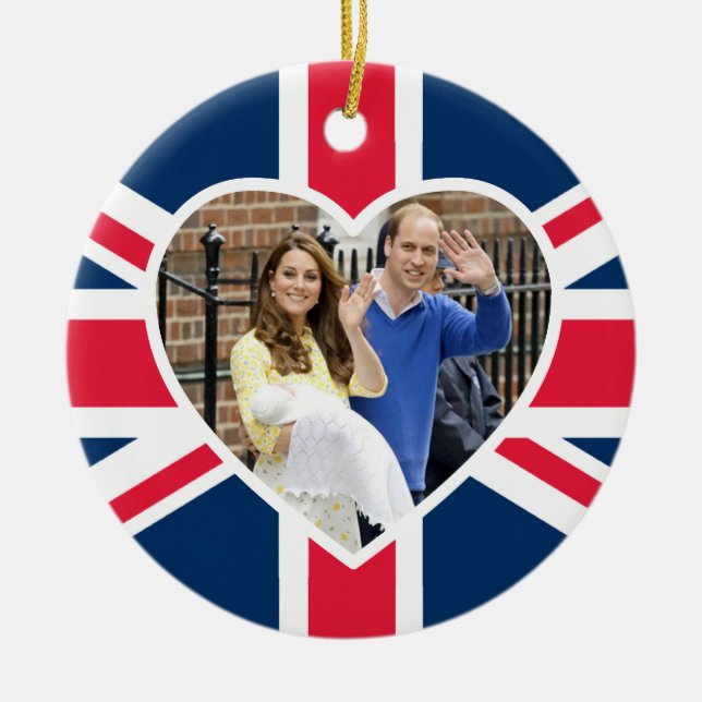 Charlotte Elizabeth Diana - British Will Kate Ceramic Tree Decoration (Front)