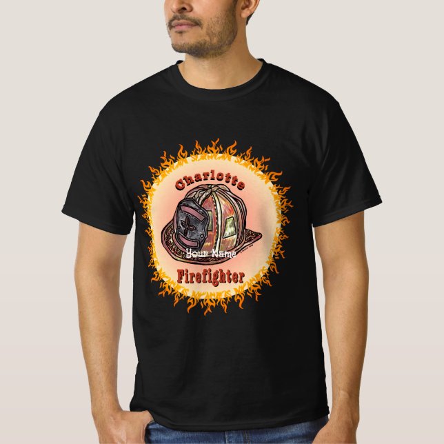 Charlotte Firefighter  T-Shirt (Front)