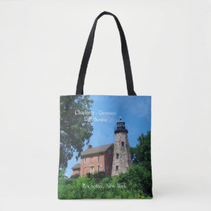 Charlotte Genesee Lighthouse all over tote bag