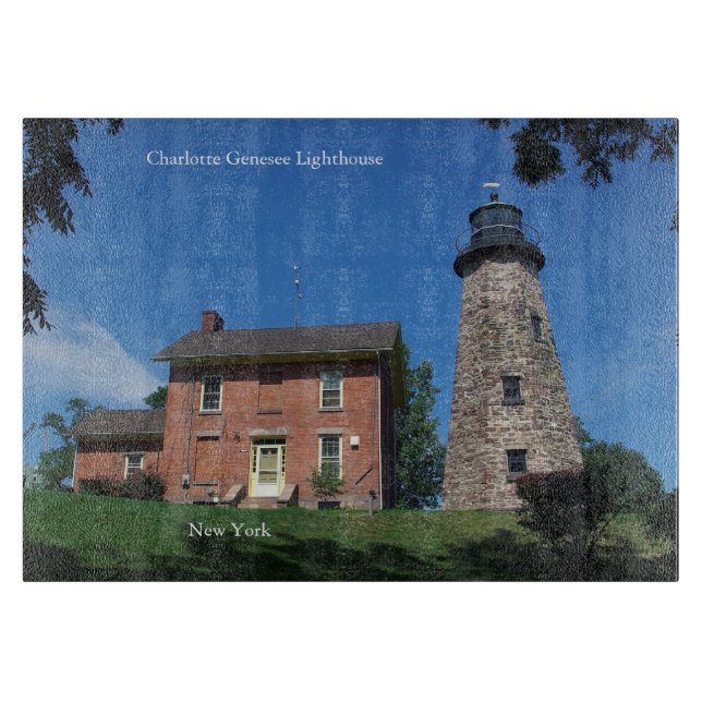 Charlotte Genesee Lighthouse cutting board (Front)