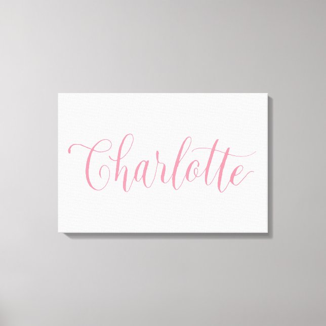 Charlotte - Hand Lettering Name Design Canvas Print (Front)