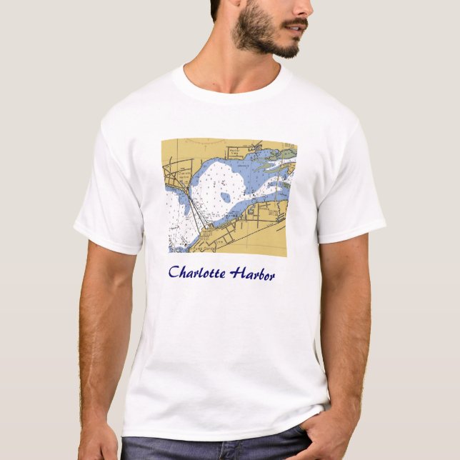 Charlotte Harbour, Florida Nautical Chart Shirt (Front)