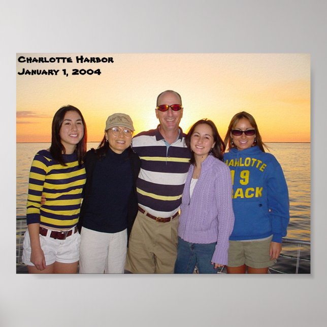 Charlotte Harbour Florida Sunset Jan 1 2004 Poster (Front)