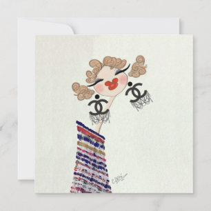 Charlotte Is Happy Fashion Illustration Holiday Card