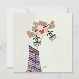 Charlotte Is Happy Fashion Illustration Holiday Card