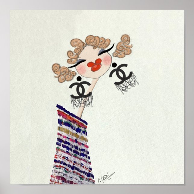 Charlotte Is Happy Fashion Illustration Poster (Front)