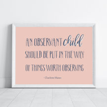 Charlotte Mason Motivational Quote Homeschool Art