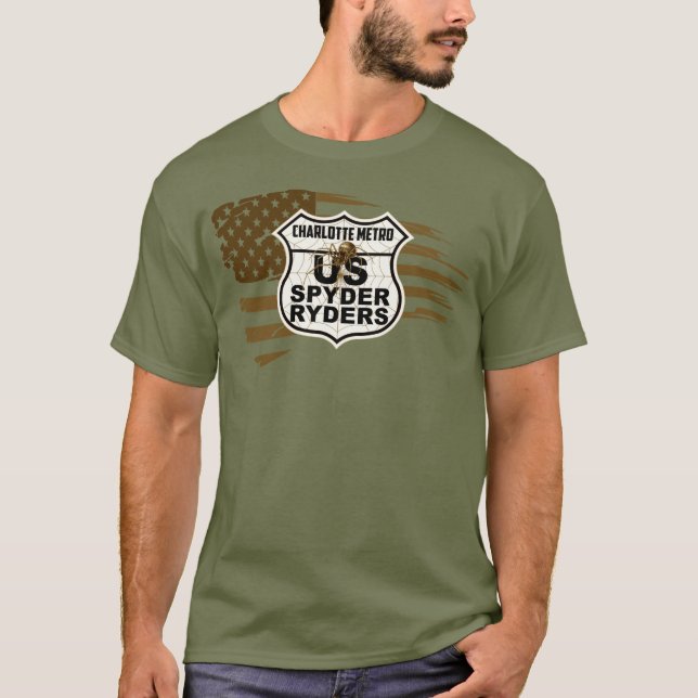 Charlotte Metro Chapter - Tattered Flag sepia T-Shirt (Front)
