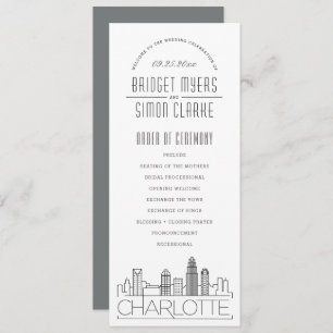 Charlotte   Modern Deco Wedding Program Invitation