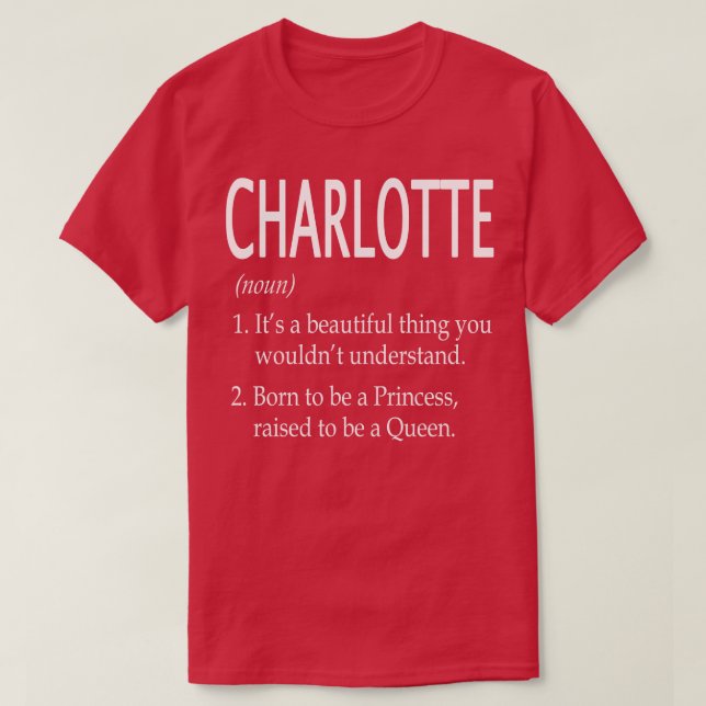 Charlotte Name Gift 111 T-Shirt (Design Front)