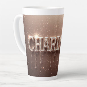 Charlotte Name in Dripping Gold Latte Mug