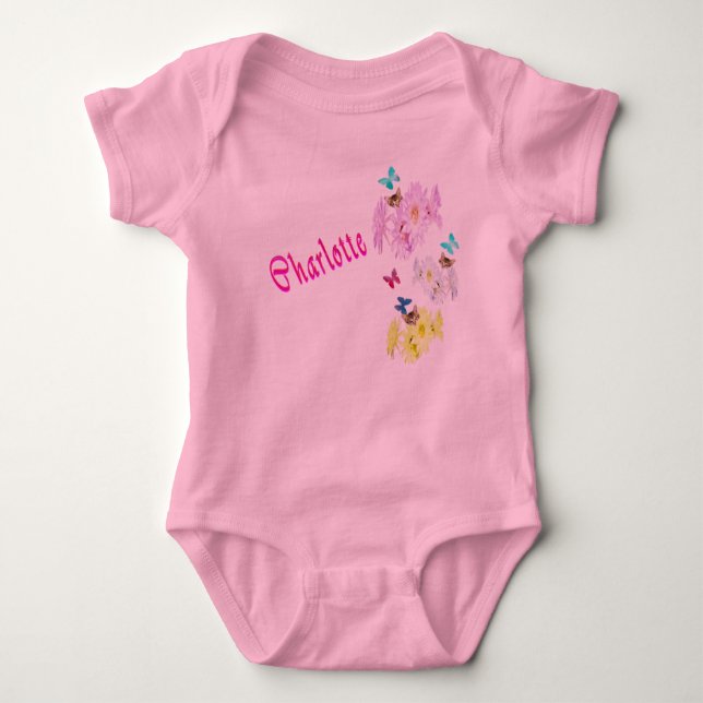 Charlotte Name Logo, Baby Bodysuit (Front)