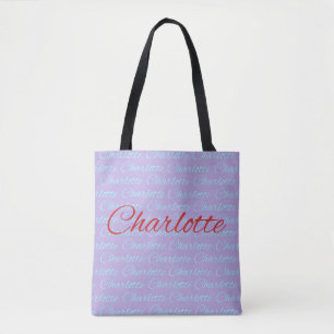 Charlotte Name Pattern Design Tote Bag