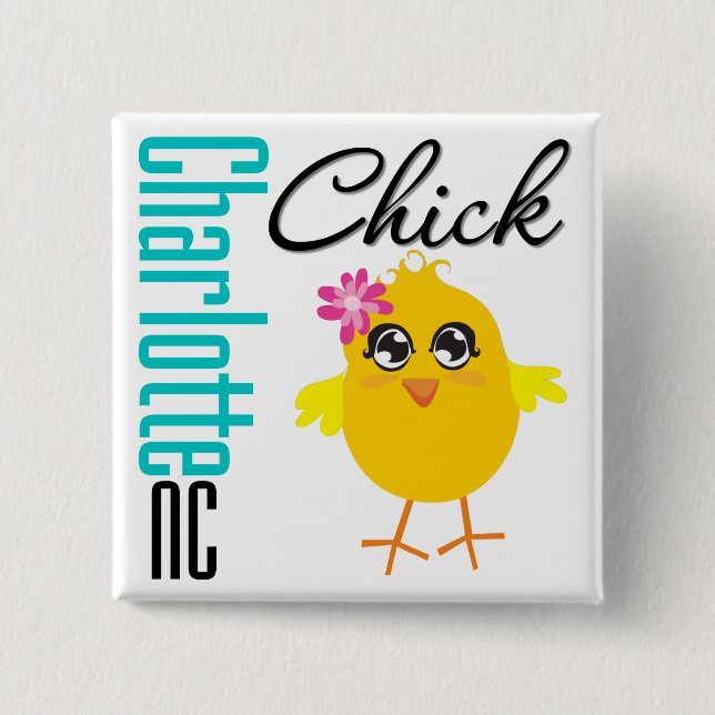 Charlotte NC Chick 15 Cm Square Badge (Front)