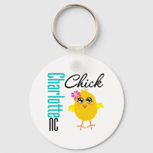 Charlotte NC Chick Key Ring