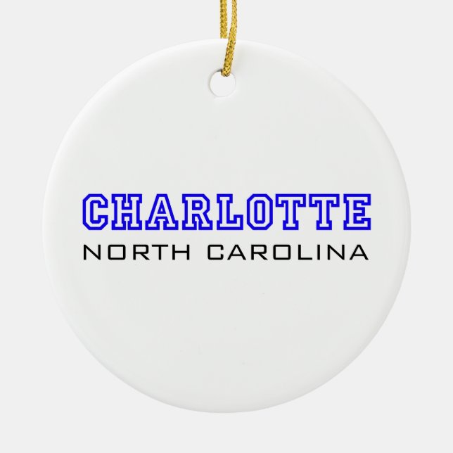 Charlotte, NC - Letters Ceramic Tree Decoration (Front)