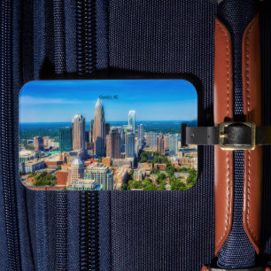 Charlotte, NC skyline photograph Luggage Tag