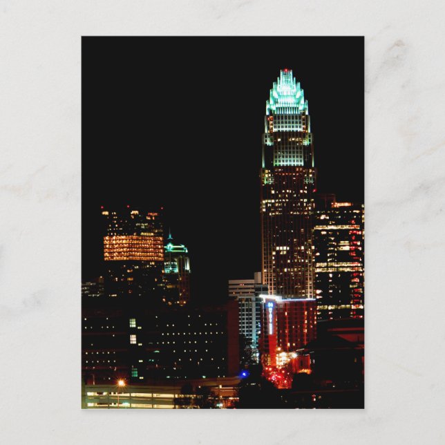 Charlotte NC Skyline Postcard (Front)