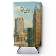 Charlotte NC Watercolor Skyline Travel