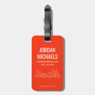 Charlotte, North Carolina City Skyline Luggage Tag