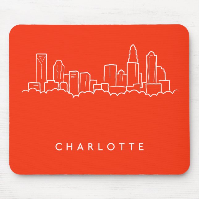 Charlotte, North Carolina City Skyline Mouse Pad (Front)