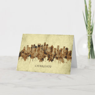 Charlotte North Carolina Cityscape Holiday Card