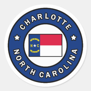 Charlotte North Carolina Classic Round Sticker