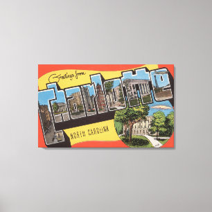 Charlotte, North Carolina - Large Letter Scenes Canvas Print