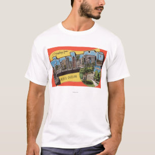 Charlotte, North Carolina - Large Letter Scenes T-Shirt