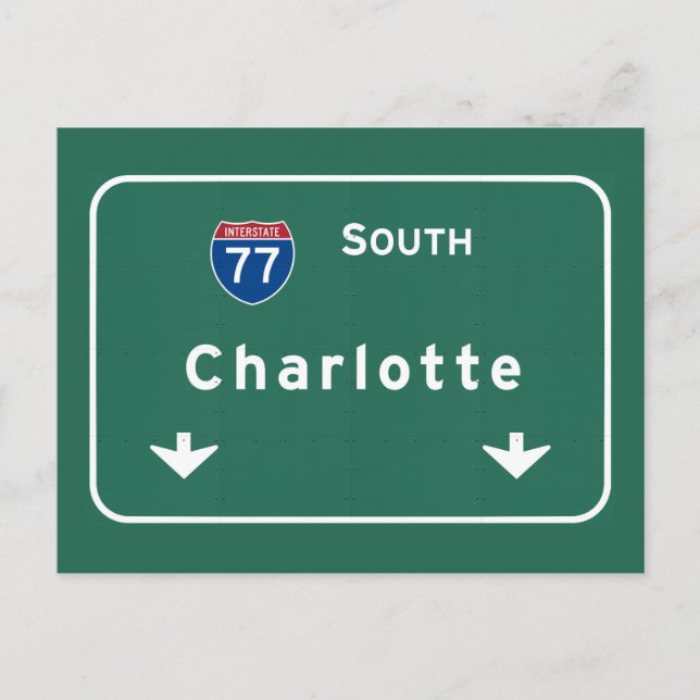 Charlotte North Carolina nc Interstate Highway : Postcard (Front)