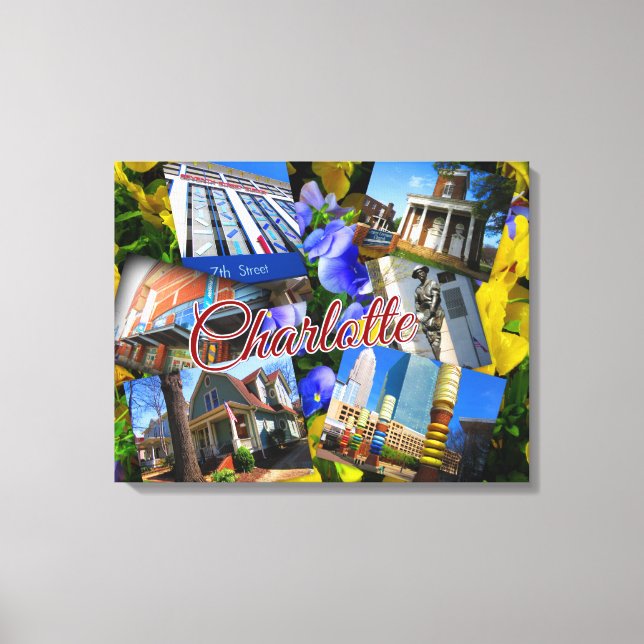 Charlotte North Carolina Photo Collage Canvas Print (Front)