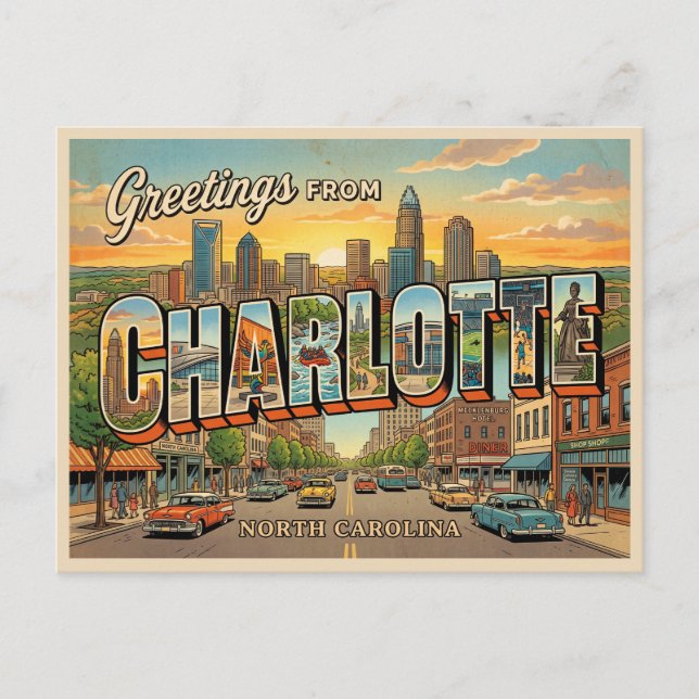 Charlotte North Carolina Postcard (Front)