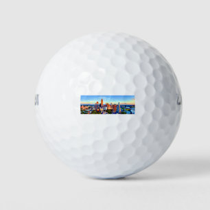 Charlotte North Carolina Queen City Panorama Golf Balls