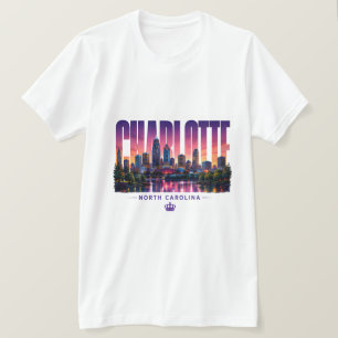 Charlotte North Carolina Skyline City Name Travel T-Shirt