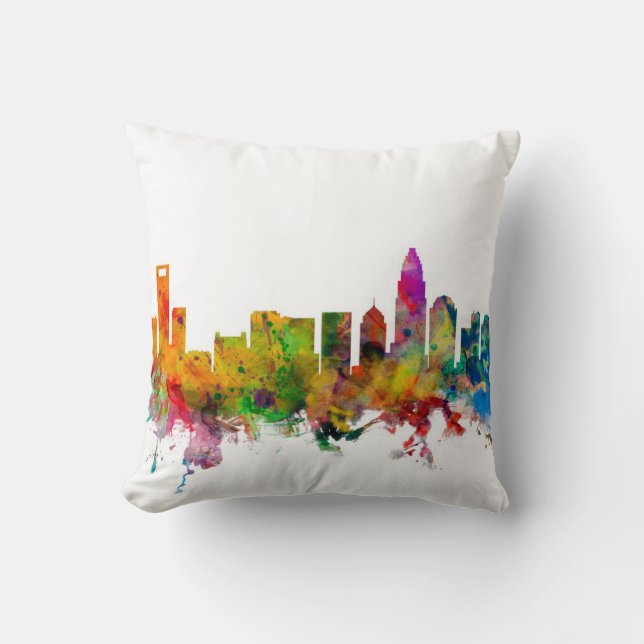 Charlotte North Carolina Skyline Cushion (Front)