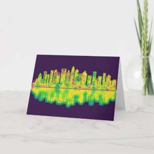 Charlotte North Carolina Skyline Holiday Card