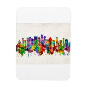 Charlotte North Carolina Skyline Magnet