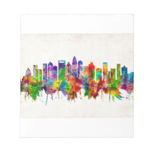 Charlotte North Carolina Skyline Notepad
