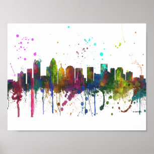 CHARLOTTE, NORTH CAROLINA SKYLINE POSTER