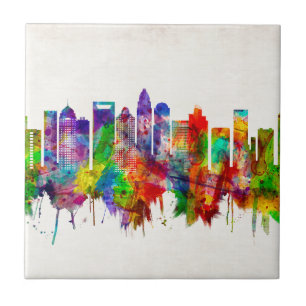 Charlotte North Carolina Skyline Tile