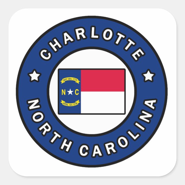 Charlotte North Carolina Square Sticker (Front)