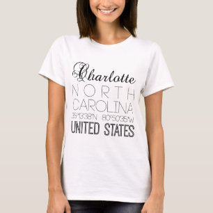 Charlotte, North Carolina, United States elegant T-Shirt