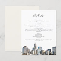CHARLOTTE NORTH CAROLINA Wedding Details Card