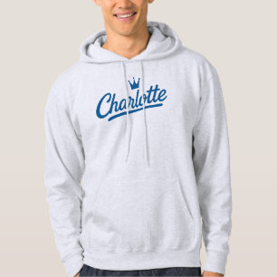Charlotte Queen City Crown Script Design – Royal Hoodie