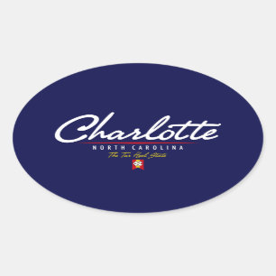 Charlotte Script Oval Sticker