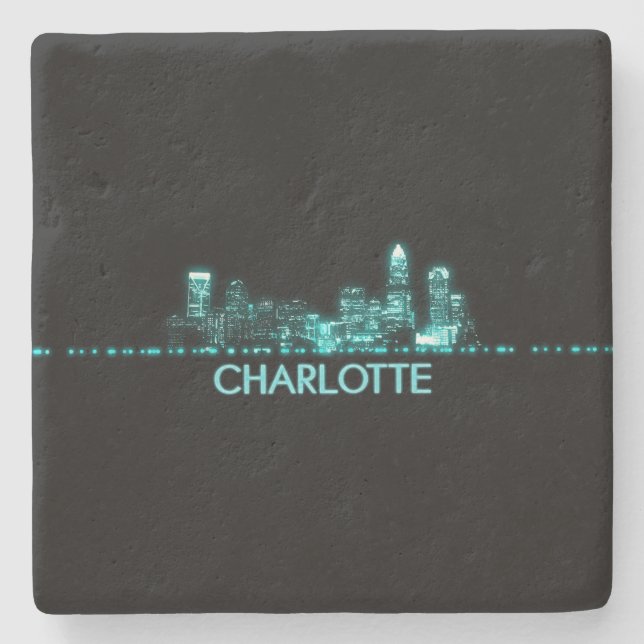 Charlotte Skyline Stone Coaster (Front)